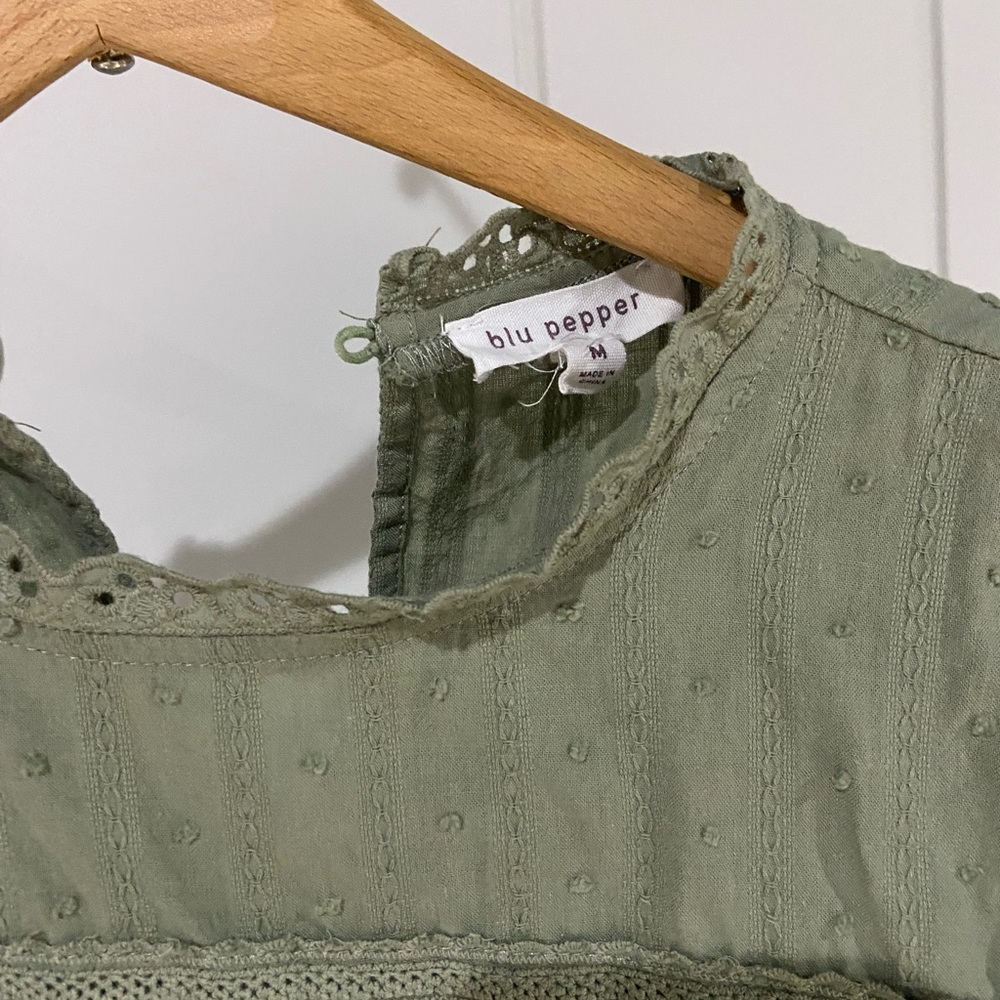 Blu Pepper Green Sleeveless Shirt